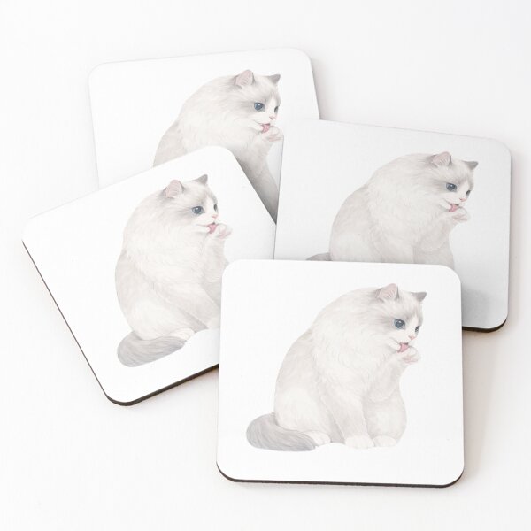 Item preview, Gentle Ragdoll Cat Grooming | Soft Watercolor Illustration designed and sold by Monchatra.
