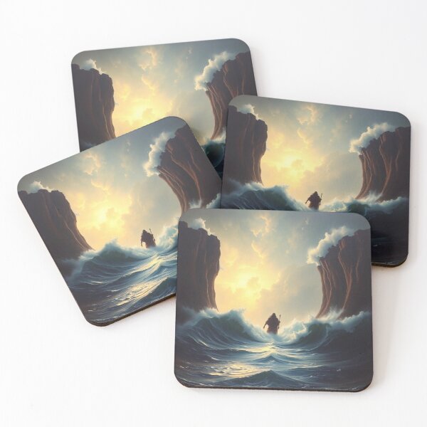 Item preview, Moses Parting the Red Sea Biblical Art Print - Epic Exodus Miracle Digital Painting designed and sold by EllDAV777.