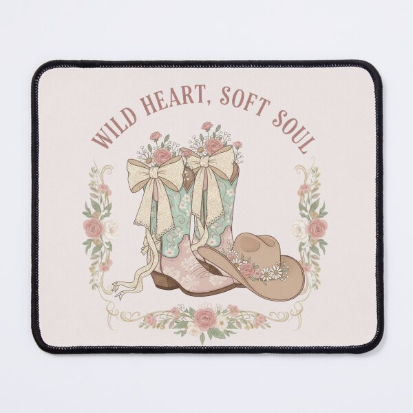 Item preview, Wild Heart, Soft Soul – Coquette Cowgirl Floral Western Design designed and sold by TheHappyCatStudio.