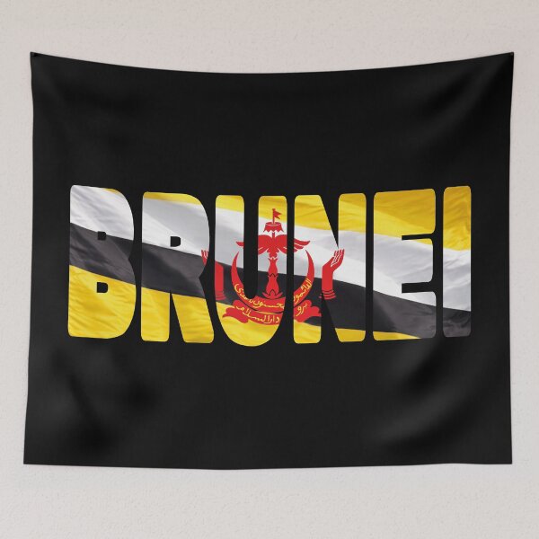 Item preview, BRUNEI - Flag Flying in Wind cut to Letters Souvenir Sticker Shirt designed and sold by Adam Gormley.