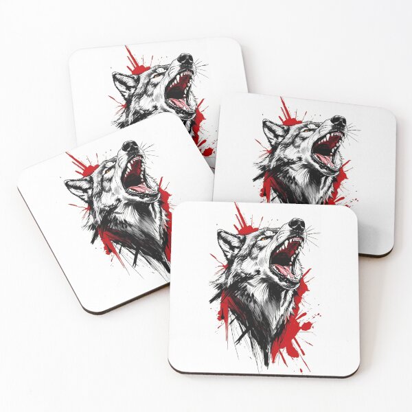 Item preview, Savage Wolf – Fierce Roaring Wolf Blood Splash Art designed and sold by Quoteink.