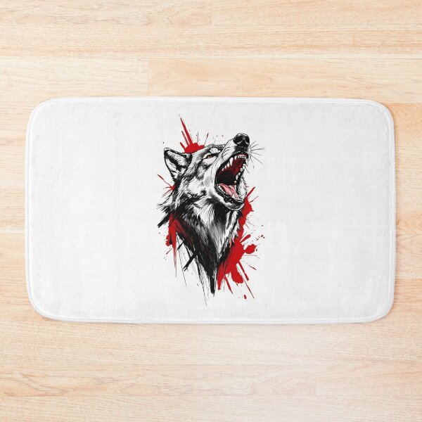 Item preview, Savage Wolf – Fierce Roaring Wolf Blood Splash Art designed and sold by Quoteink.