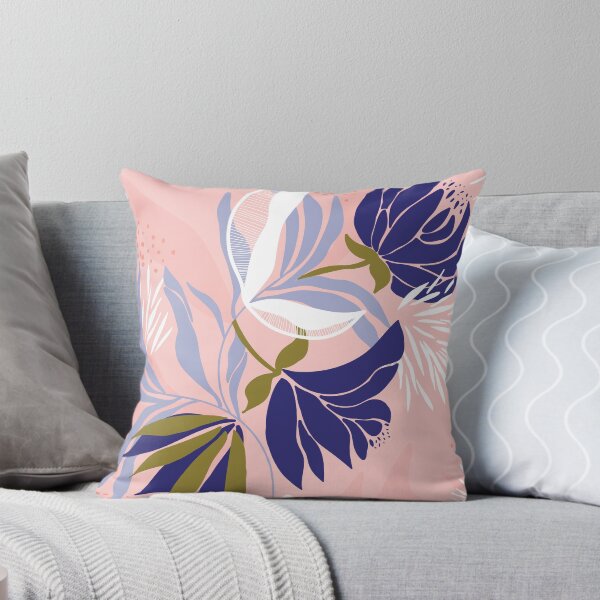 Item preview, Floral azul suave, delicado y femenino sobre una base rosa designed and sold by Pattern-Design.