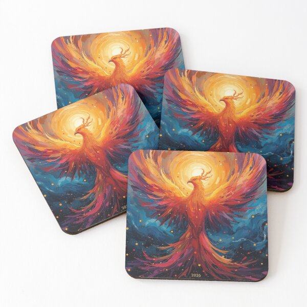 Item preview, Rising Phoenix Fire Bird Illustration Symbol of Rebirth and Power designed and sold by Vvmd.