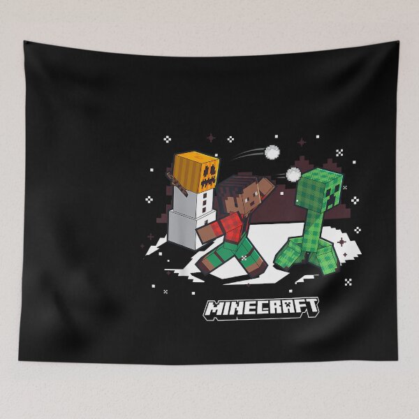Artikelvorschau, Minecraft Schneeballschlacht Creeper-Urlaubsspaß entworfen und verkauft von broncosteam.