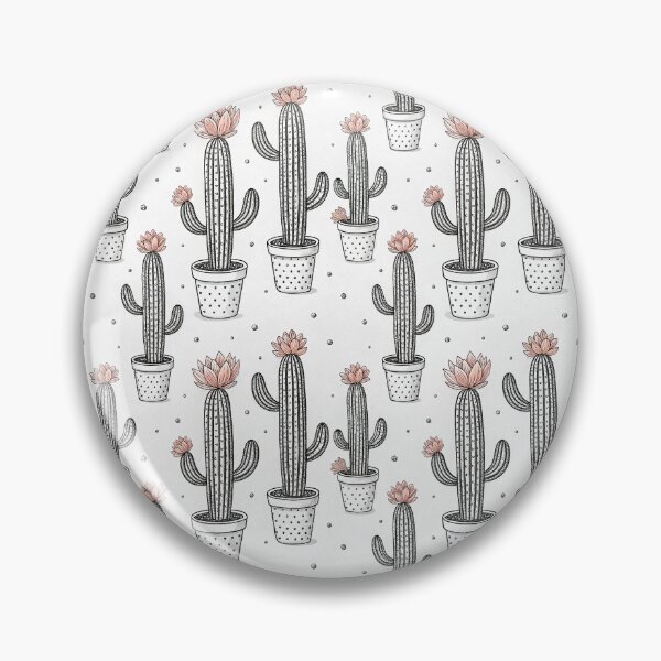 Item preview, Hand Drawn Cactus Seamless Pattern with Pink Flowers, Boho Desert Illustration designed and sold by KlarkiteTees.