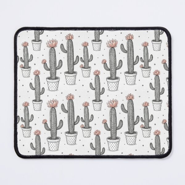 Item preview, Hand Drawn Cactus Seamless Pattern with Pink Flowers, Boho Desert Illustration designed and sold by KlarkiteTees.