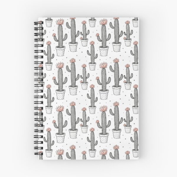 Item preview, Hand Drawn Cactus Seamless Pattern with Pink Flowers, Boho Desert Illustration designed and sold by KlarkiteTees.