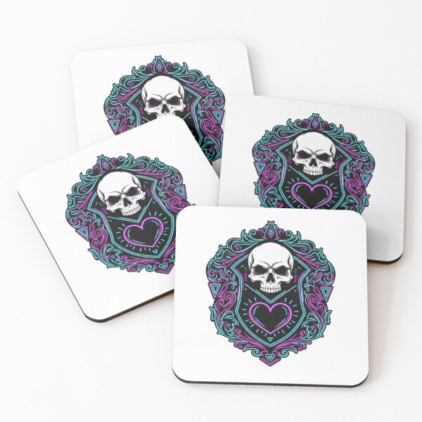 Item preview, Gothic Synthwave Skull Heart | Retro 80s Vaporwave Emblem designed and sold by Raj-Designs.