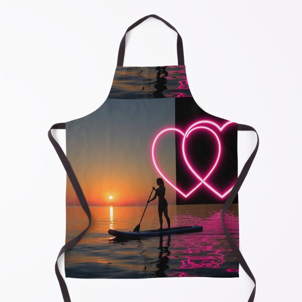 Item preview, Woman Paddleboarding with Neon Hearts designed and sold by SassyArtistry.
