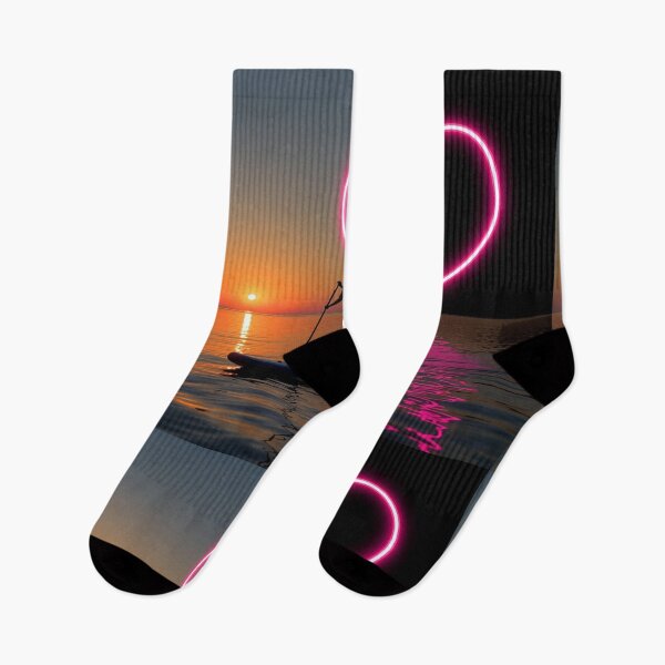 Item preview, Woman Paddleboarding with Neon Hearts designed and sold by SassyArtistry.