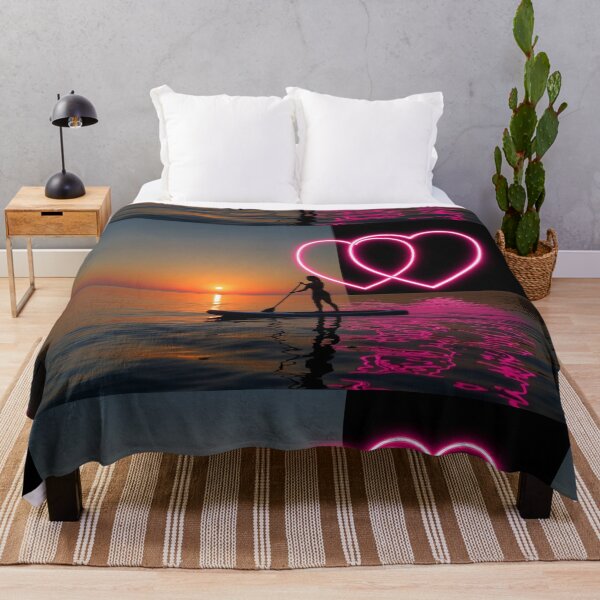 Item preview, Woman Paddleboarding with Neon Hearts designed and sold by SassyArtistry.