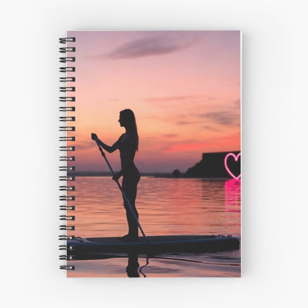 Item preview, Woman Paddleboarding with Neon Hearts designed and sold by SassyArtistry.