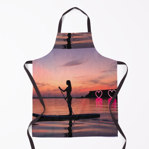 Item preview, Woman Paddleboarding with Neon Hearts designed and sold by SassyArtistry.