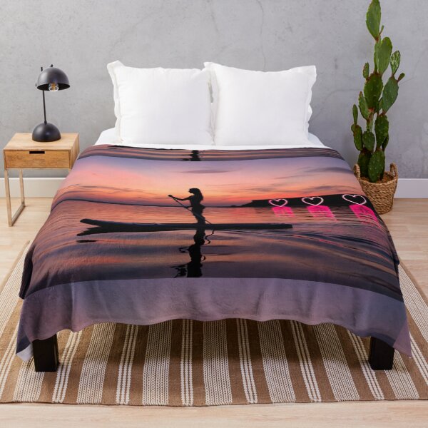 Item preview, Woman Paddleboarding with Neon Hearts designed and sold by SassyArtistry.