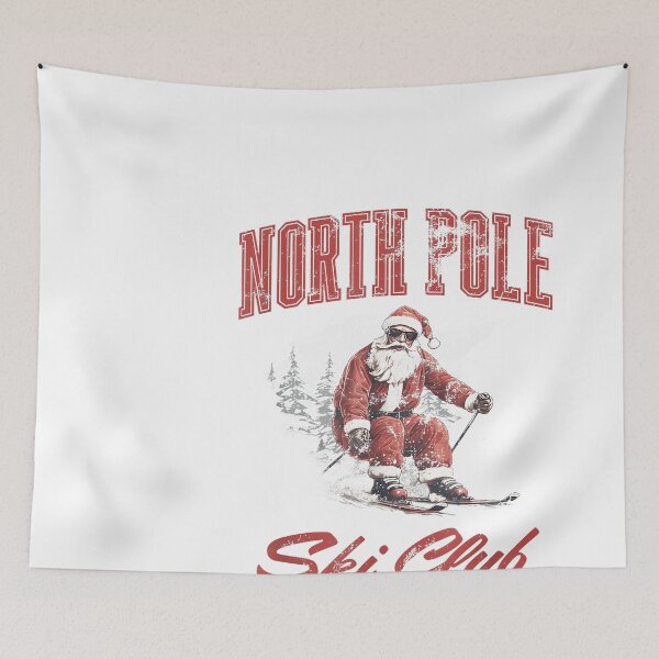 Item preview, Santa Claus Christmas Snow Skiing At The North Pole Ski Club designed and sold by raelinema9mar1.