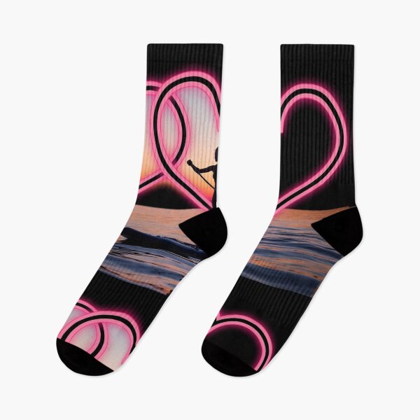 Item preview, Woman Paddleboarding With Neon Hearts designed and sold by SassyArtistry.