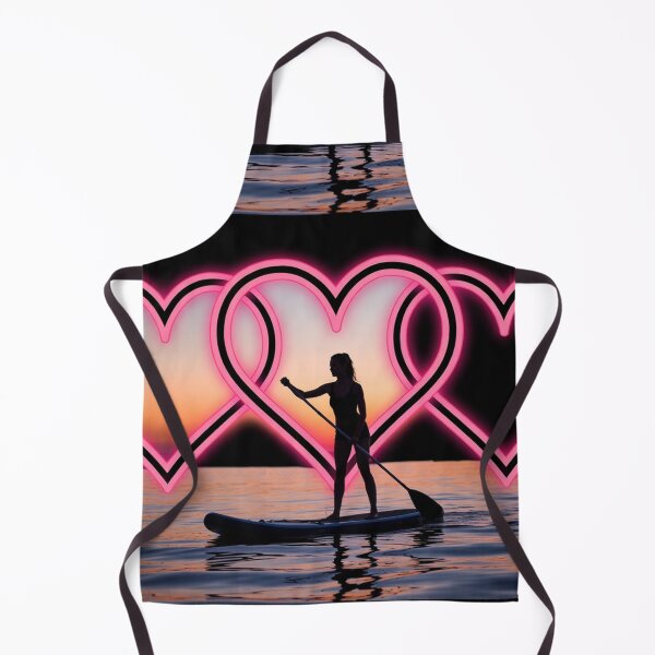 Item preview, Woman Paddleboarding With Neon Hearts designed and sold by SassyArtistry.