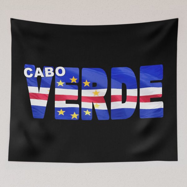 Item preview, CABO VERDE - Flag Flying in Wind cut to Letters Souvenir Sticker Shirt designed and sold by Adam Gormley.