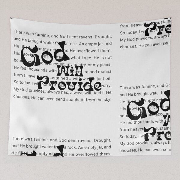 Item preview, God Will Provide Christian Faith Typography Art designed and sold by FaithFancies.