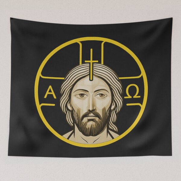 Item preview, Alpha & Omega Halo Icon (Gold Line Christ) designed and sold by Sanctum Icons.