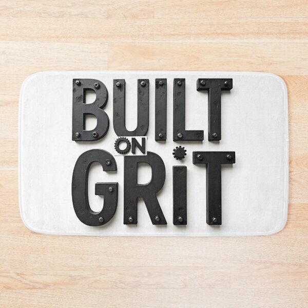Item preview, Built On Grit Industrial 3D Typography Design - white background designed and sold by Wear2Transform.