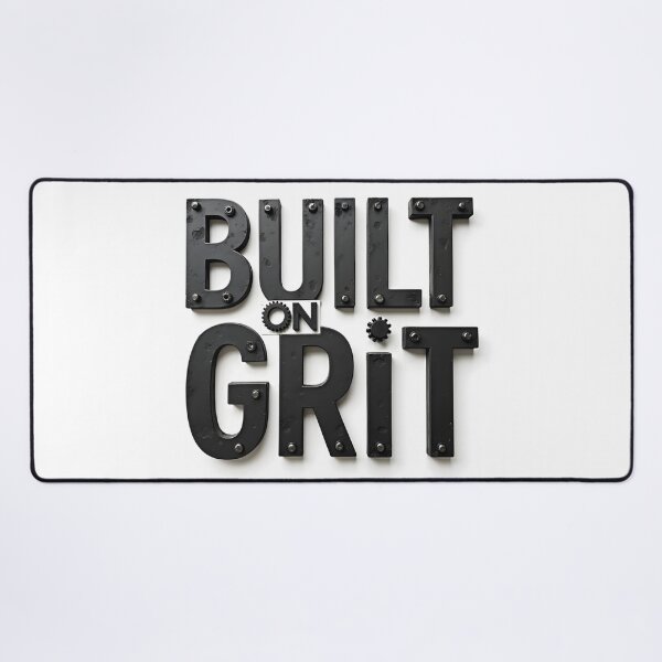Item preview, Built On Grit Industrial 3D Typography Design - white background designed and sold by Wear2Transform.