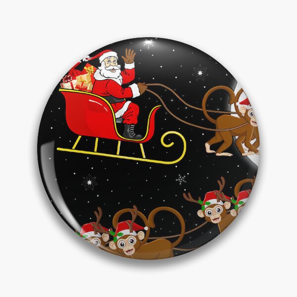 Item preview, Monkey Santa Sleigh Flying Funny Magical Christmas designed and sold by broncosteam.