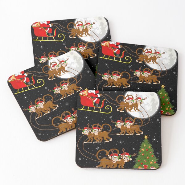Item preview, Monkey Santa Sleigh Flying Funny Magical Christmas designed and sold by broncosteam.