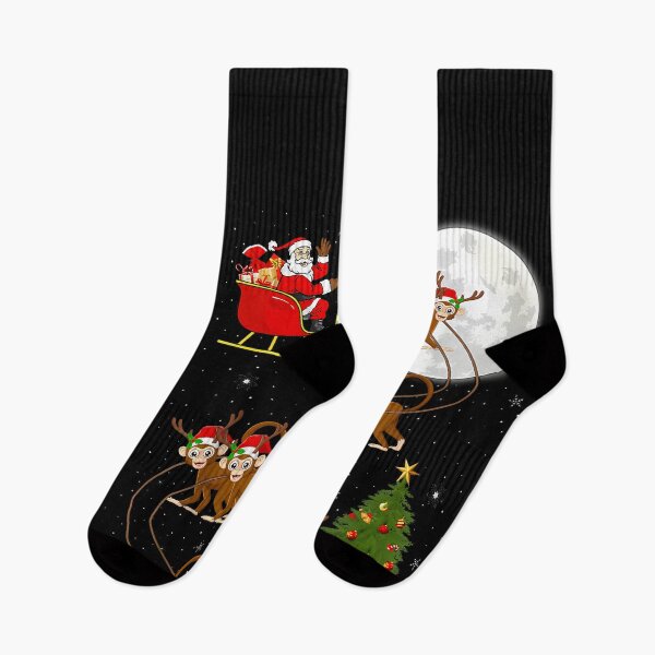 Item preview, Monkey Santa Sleigh Flying Funny Magical Christmas designed and sold by broncosteam.