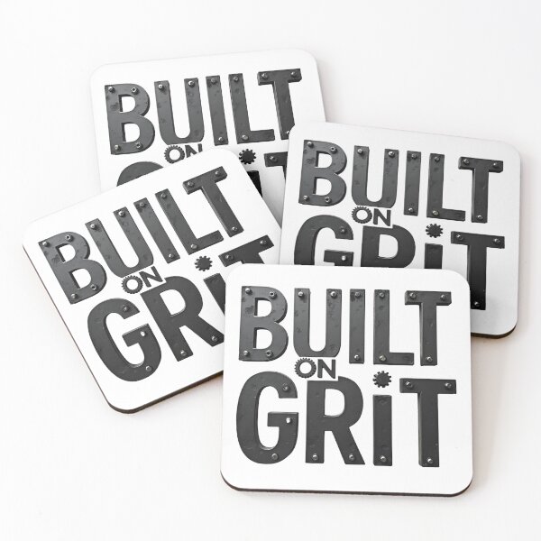 Item preview, Built On Grit Industrial 3D Typography Design - transparent background designed and sold by Wear2Transform.
