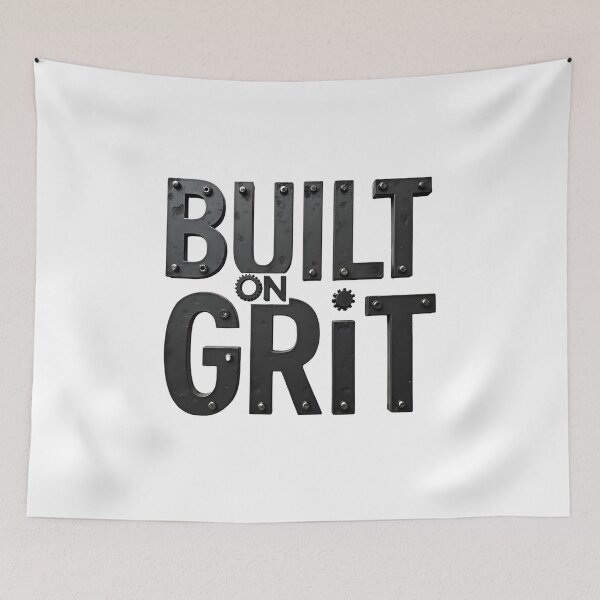 Item preview, Built On Grit Industrial 3D Typography Design - transparent background designed and sold by Wear2Transform.