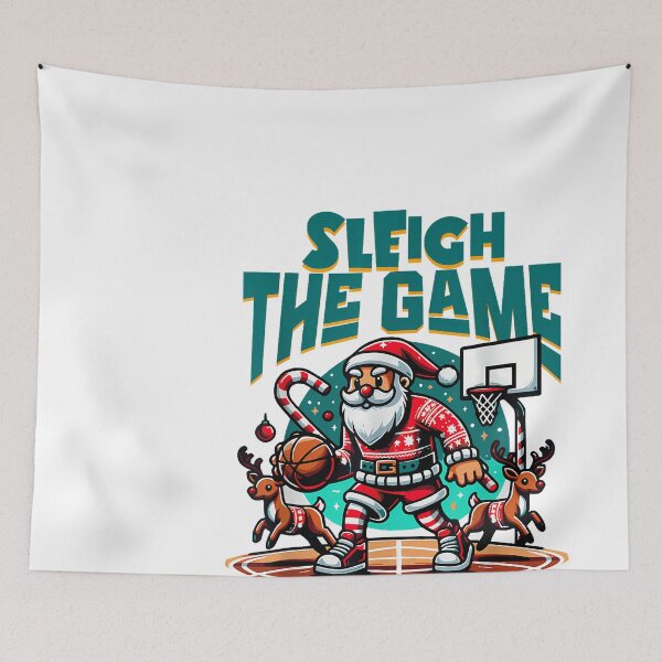 Item preview, Santa Claus Plays Basketball Christmas Xmas Boys Kids Teens designed and sold by raelinema9mar1.