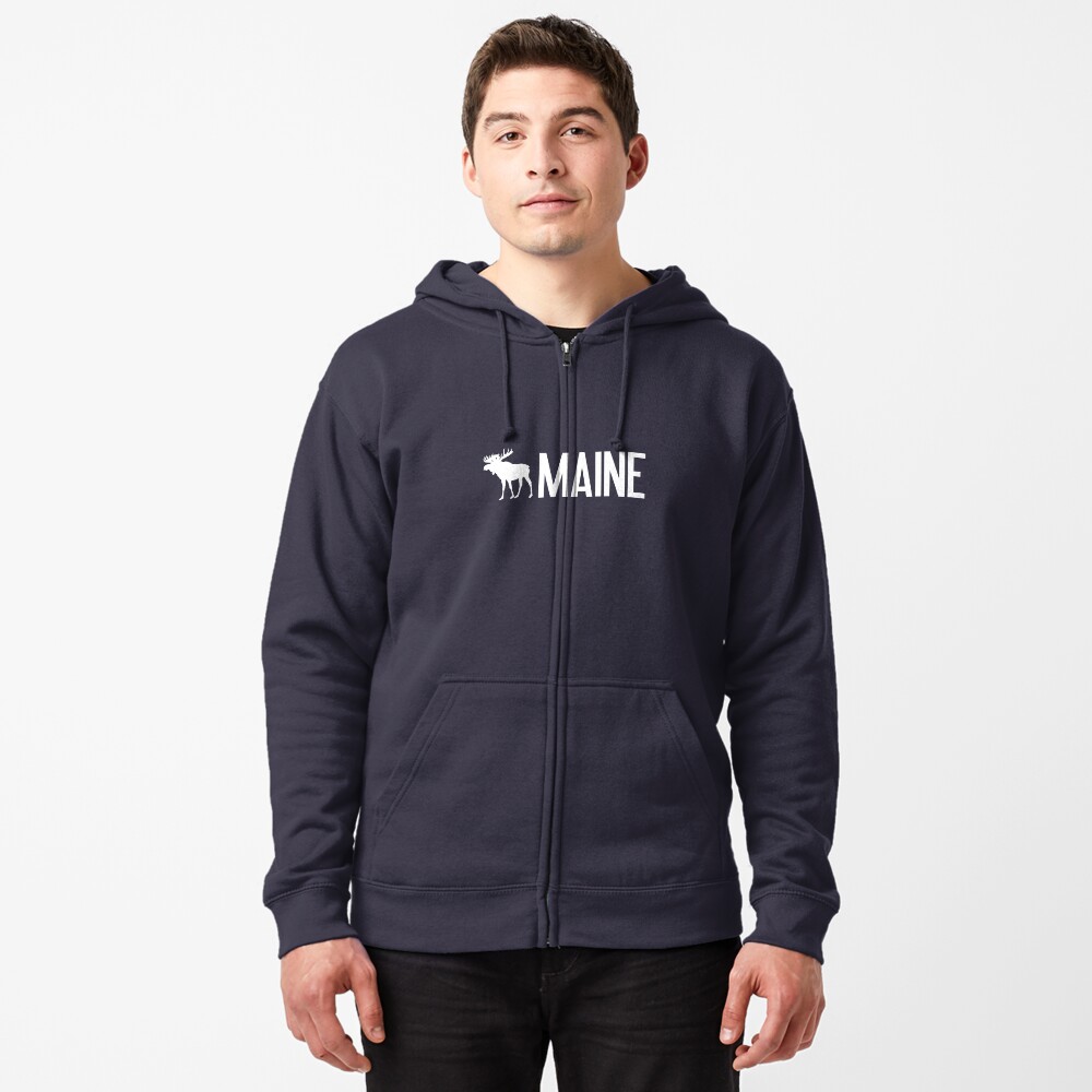 "Maine Moose" Zipped Hoodie for Sale by MilitaryCandA Redbubble