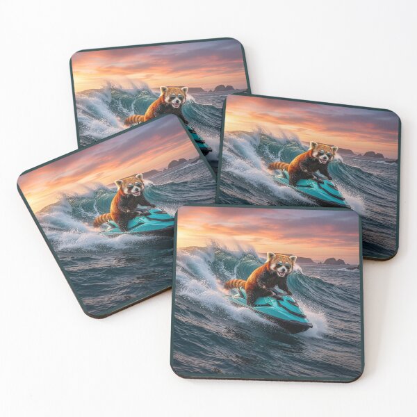 Item preview, Red Panda Motors Down a Wave designed and sold by Tridentulus.
