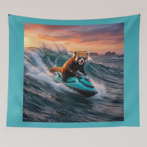 Item preview, Red Panda Motors Down a Wave designed and sold by Tridentulus.