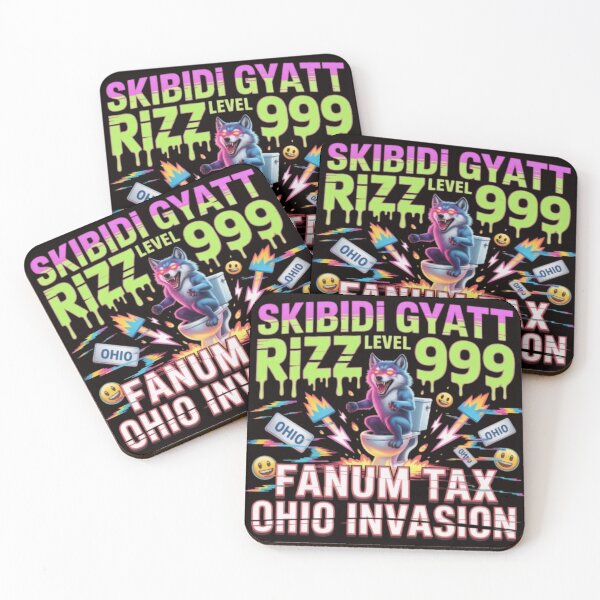 Item preview, Skibidi Gyatt Rizz Level 999 Fanum Tax Ohio Invasion Wolf Meme designed and sold by Dano-Designs.