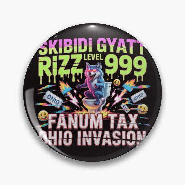 Item preview, Skibidi Gyatt Rizz Level 999 Fanum Tax Ohio Invasion Wolf Meme designed and sold by Dano-Designs.