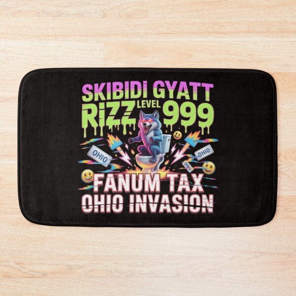 Item preview, Skibidi Gyatt Rizz Level 999 Fanum Tax Ohio Invasion Wolf Meme designed and sold by Dano-Designs.