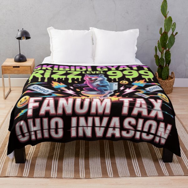 Item preview, Skibidi Gyatt Rizz Level 999 Fanum Tax Ohio Invasion Wolf Meme designed and sold by Dano-Designs.