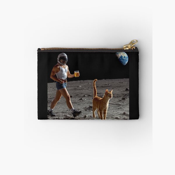 Item preview, Neil Armstrong on the Moon in Casual Clothes with His Cat | Whimsical Space Art designed and sold by Chippychips1.