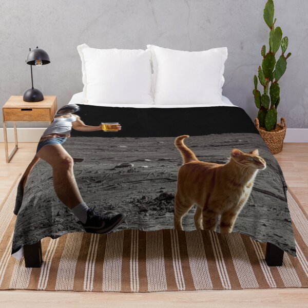 Item preview, Neil Armstrong on the Moon in Casual Clothes with His Cat | Whimsical Space Art designed and sold by Chippychips1.
