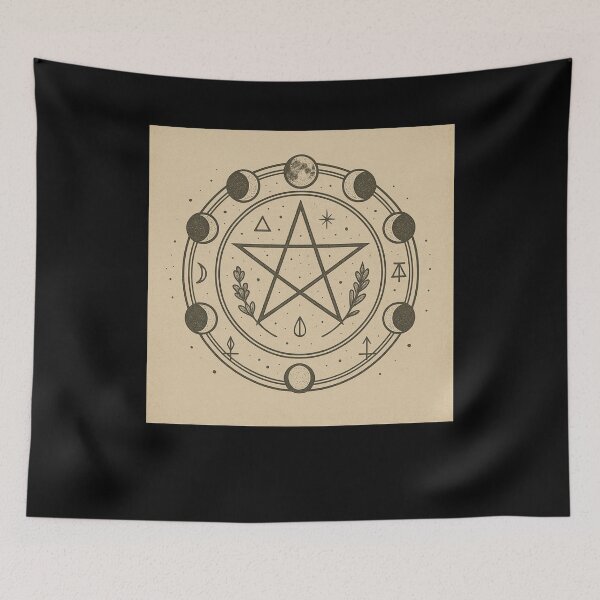 Item preview, SVT Lunar Pentacle Circle – Midnight Familiars Pagan Witchcraft Sigil designed and sold by SEVERTREND APPAREL .