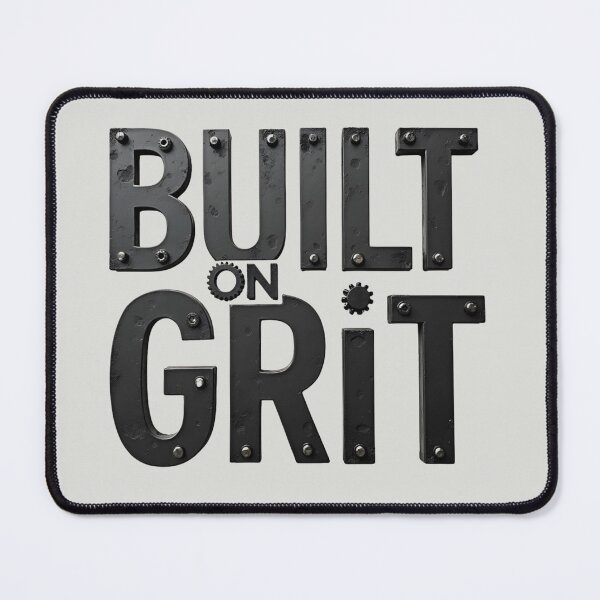Item preview, Built On Grit Industrial 3D Typography Design - transparent background on grey designed and sold by Wear2Transform.