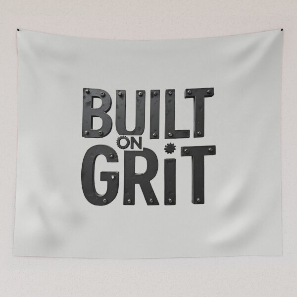 Item preview, Built On Grit Industrial 3D Typography Design - transparent background on grey designed and sold by Wear2Transform.