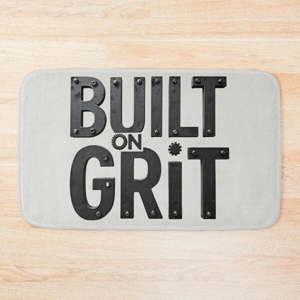 Item preview, Built On Grit Industrial 3D Typography Design - transparent background on grey designed and sold by Wear2Transform.