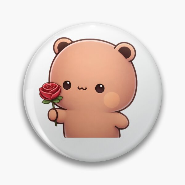 Item preview, Cute Bear With Rose – Adorable Kawaii Love Sticker Illustration designed and sold by sachinsbg.