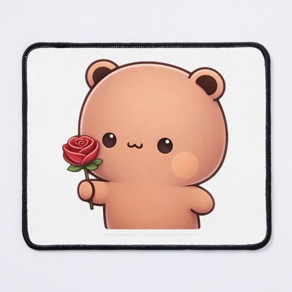 Item preview, Cute Bear With Rose – Adorable Kawaii Love Sticker Illustration designed and sold by sachinsbg.