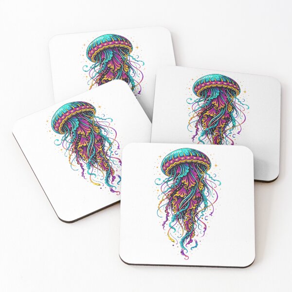 Item preview, Psychedelic Tattoo Jellyfish – Vibrant Neon Ocean Creature T-Shirt designed and sold by OreoStudio.