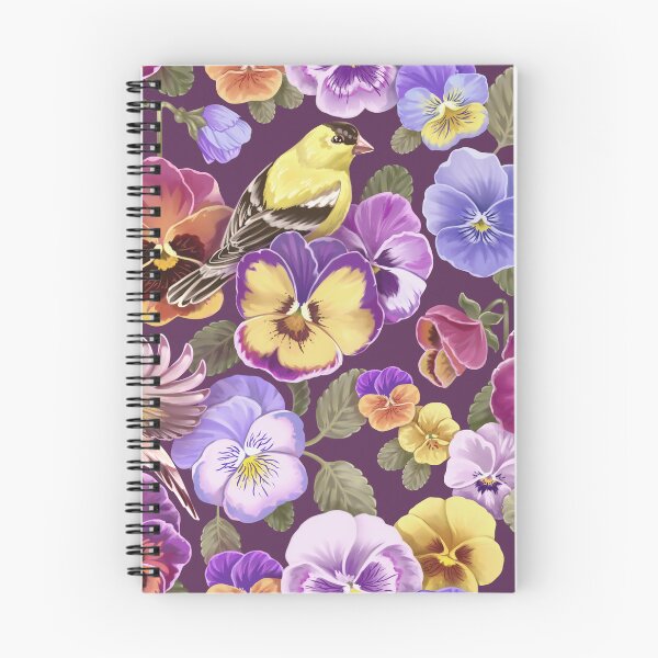 Item preview, Pansies and Goldfinches designed and sold by Kat Kraehen Art.